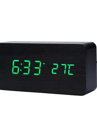 Настільний led-годинник vst-862s-4 з зеленим підсвічуванням