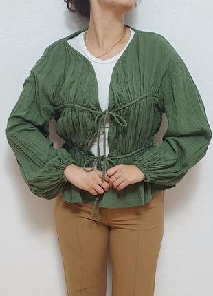 Муслиновая блуза на завязках asos