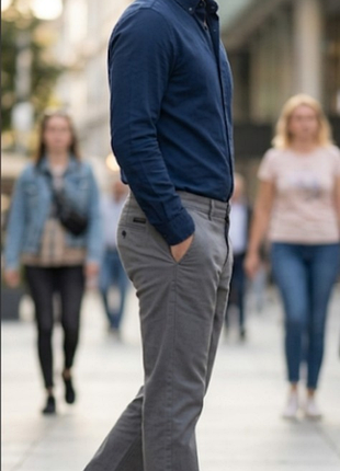 Мужские серые брюки чинос jack &amp; jones slim marco (size l, 50-52)