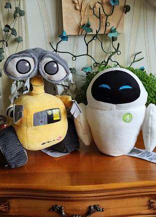 Оригинальные мягкие игрушки валлл и евва disney store wall-e eve набор