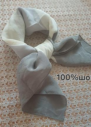 Шовкова хустка каре на шию, у волосся, на сумку