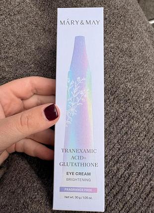 Крем для повік mary & may tranexamic acid + glutathione, 30 г