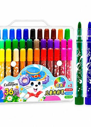 Набор фломастеров "water color pen" 1103-36-blue, 118556, 36 цветов, в сумочке