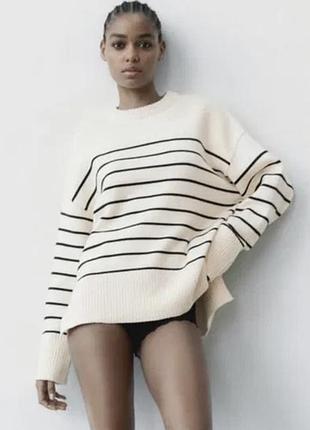 Свитер вискоза в полоску zara