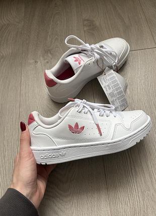 Кросівки жіночі adidas ny 90 j білі, рожеві, розмір 36, довжина устілки 23,3 см, шкіра