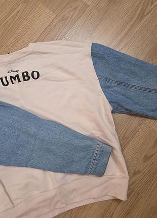 Світшот жіночий zara disney dumbo білий з синіми рукавами