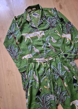Яркая хлопковая пижама в тропический принт vista cotton prints (размер s)