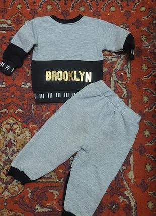 Костюм для хлопчика теплий brooklyn сірий 80 см