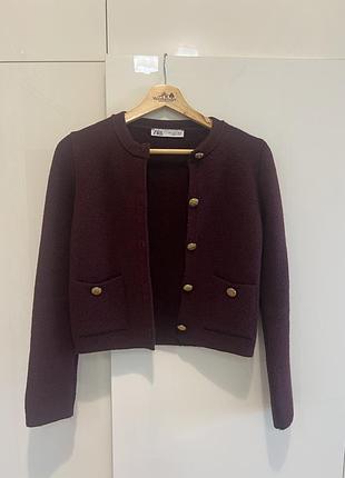 Кардиган zara бордовий