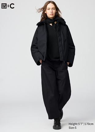 Хлопковые брюки cotton curve ankle trousers коллекция uniqlo c