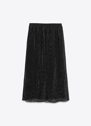 Спідниця zara міді чорна напівпрозора s