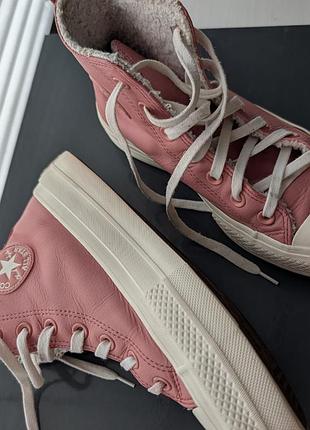 Кожаные утепленные кеды converse chuck taylor all star platform (36.5р / 23 см) оригинал