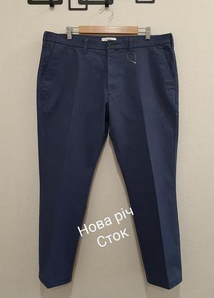 Новые коттоновые мужские брюки m&amp;s на невысокий рост, stretch / slim fit, w38 l29 (наш 52)