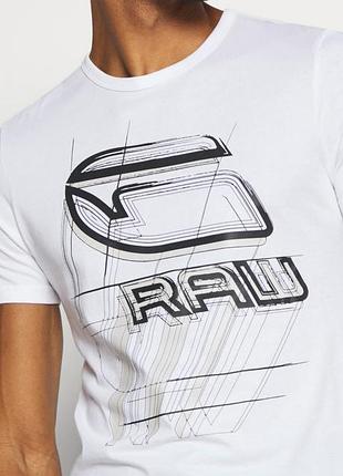 Футболка чоловіча g-star raw perspective logo біла, розмір m