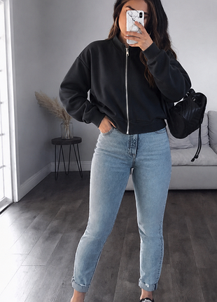 Спортивная кофта черная на молнии ⚡ турецкий трикотаж ⚡ melissa ⚡ олимпийка соп худи l-xl