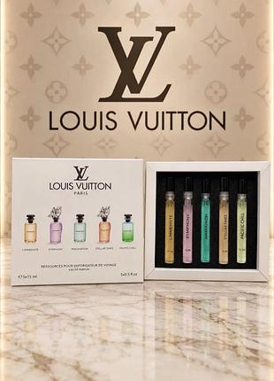 Жіночі подарункові набори louis vuitton premium set 5 ароматів по 15 мл