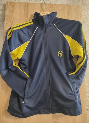 Оригинальная винтажная олимпийка new york yankees кофта лампасы крупного лого ny xs