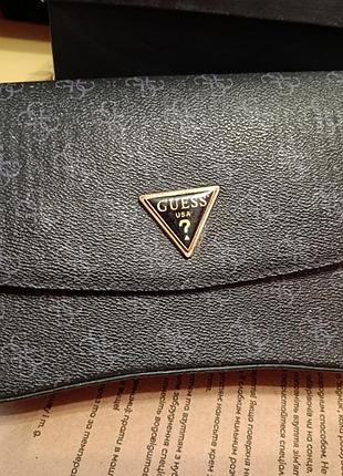 Сумка жіноча guess чорна з монограмою