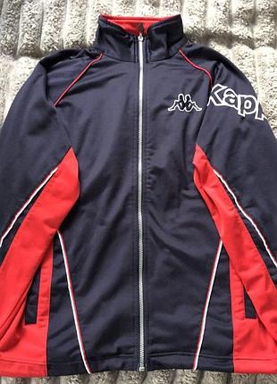 Оригинальная винтажная олимпийка kappa кофта на утяжках черная красная ретро s m
