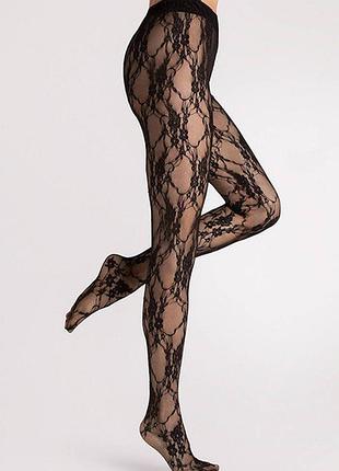 Женские ажурные колготки в размере 2, 3, 4 в черном цвете 4