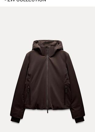 Жіночий пуховик zara коричневий s