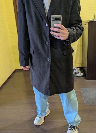 Пальто мужское темно-коричневое 30% шерсть (54/xxl)