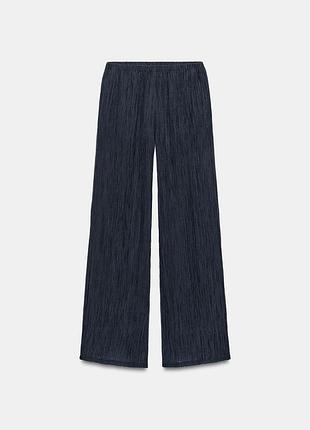 Брюки zara эффект жатый ткань вискоза 5