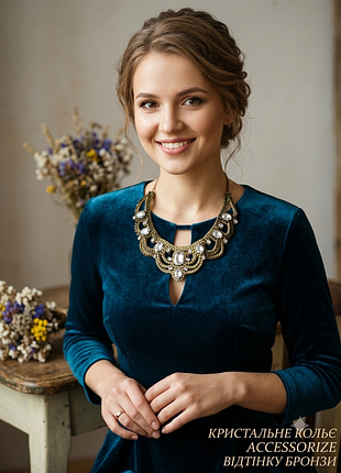 Роскошное колье accessorize /массивное вечернее ожерелье с кристаллами