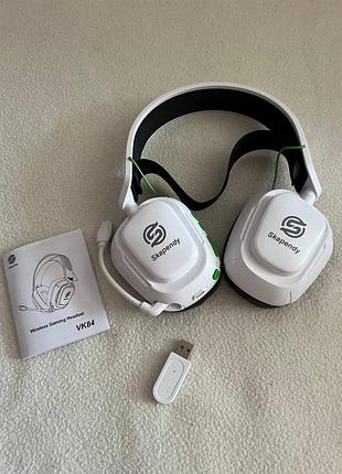 Ігрова гарнітура skapendy vk84 white/green