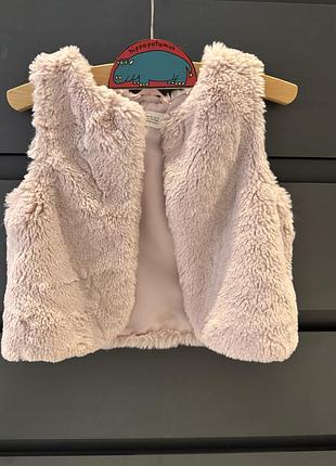 H&amp;m жилетка из искусственного меха 2-4 года 98-104 см