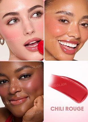 Жидкие матовые румяна для лица sheglam squeeze &amp; dot matte blush paint - 213 chili rouge (6281-213) 3