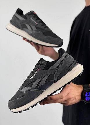 Чоловічі кросівки reebok classic leather 2400 grey black