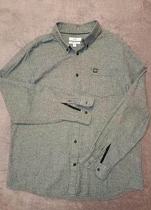 Чоловіча сорочка mark & spencer сіра, розмір l-xl