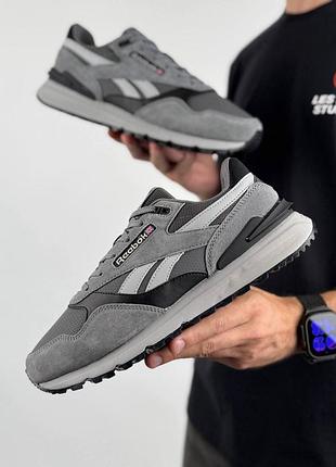 Чоловічі кросівки reebok classic leather 2400 grey black white