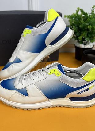 Louis vuitton monogram run away sneakers white leather чоловічі кросівки оригінал 44.5 eur