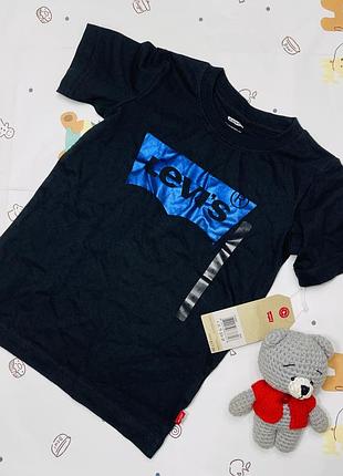 Детская черная футболка levi's