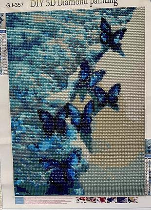 Мозаїка алмазна diy 5d diamond painting метелики