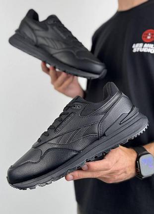 Мужские кроссовки reebok classic leather 2400 all black