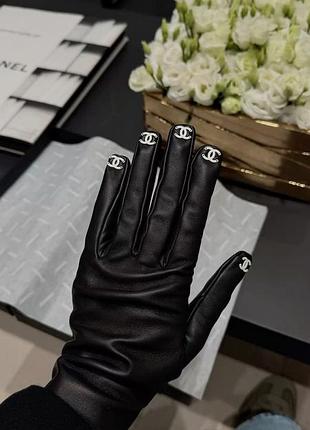 Шкіряні рукавички chanel у преміальній якості