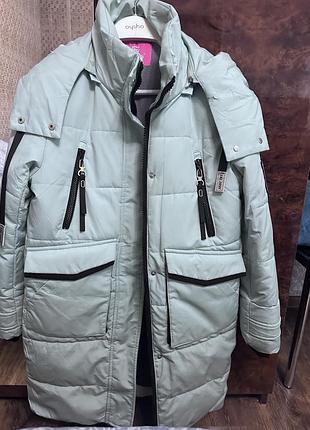 Куртка для дівчинки kasta design зимова м'ятна