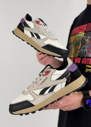 Мужские кроссовки reebok classic leather winterized grey white black