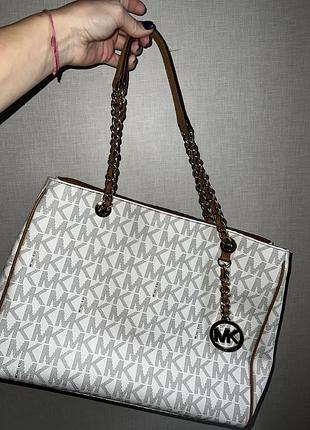 Оригінальна сумка michael kors vanilla/brown