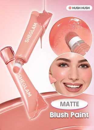 Рідкі матові рум'яна для обличчя sheglam squeeze & dot matte blush paint - 103 hush hush (6281-103)