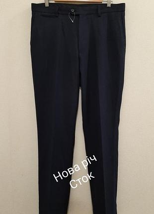 Новые темно-синие мужские брюки next tailoring (vietnam), w34 l33 long / наш 48
