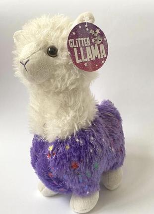 Новая мягкая игрушка лама glitter llama плюшевая в звёздочку , 30 см