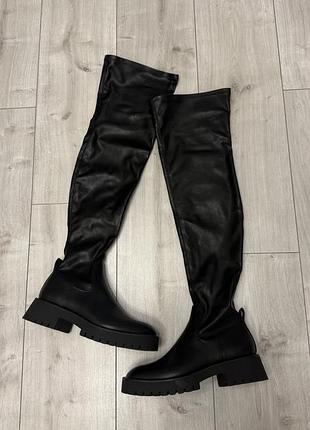 Ботфорти жіночі zara чорні, розмір 37