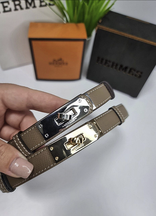 Женский кожаный ремень hermes 2 см, ремень из натуральной кожи,ремень гермес, узкий ремень коричневый