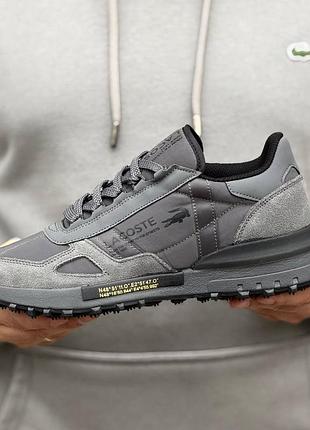 Мужские термокроссовки lacoste elite active 1660 серые