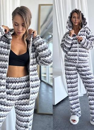 Женская махровая пижама, 3 цвета