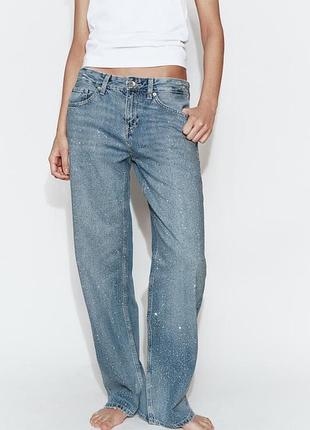 Джинси в стрази розмір xxl 44 34 35 zara